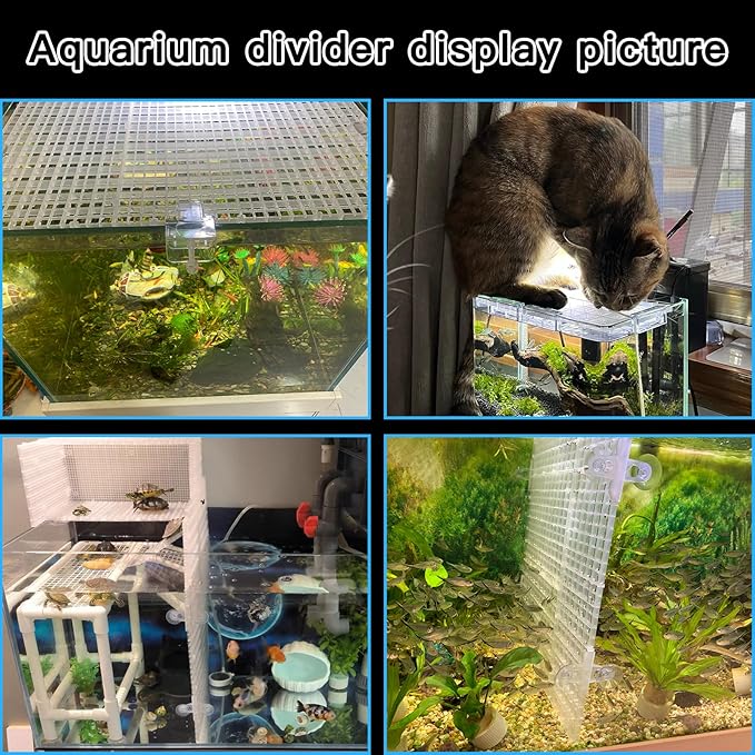 Adjustable Aquarium Fish Tank Divider Filter Bottom Plastic Grid Fish Tank Isolation Board Plastic Egg Crate Tray(White, 8pcs 11.8X11.8Inch with 0.35Inch Hole