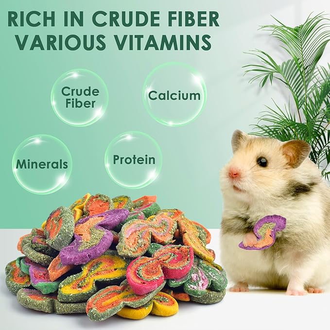 KATUMO Rabbit Chew Treats - 450g Mixed Natural Timothy Hay Pumpkin Carrot Beet Chew Toys for Rabbit Guinea Pig Hamster Bunny Chinchilla Gerbil Small Rodent Pets