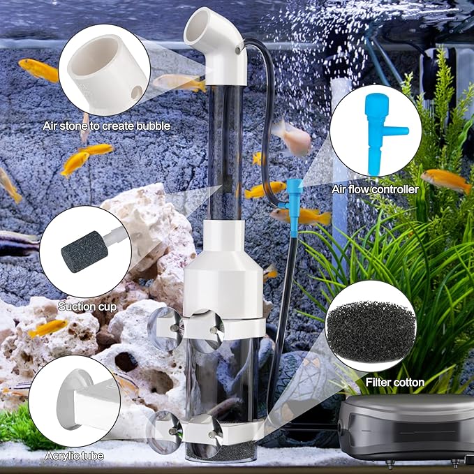 Fish Egg Incubator and Tumbler: Aquarium Cichlid Hatchery with Inbuilt Air Pump - Isolation Breeding Box, Small Fish Net and Tweezer