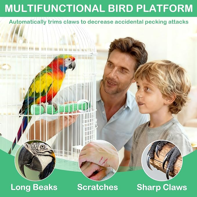 2PCS Bird Beak Grinding Stone, Anti-Slip Parrot Nail Trimming Stick, Parrot Resin Beak Grinder, Washable Claw Trimmer Care Stand for Budgie, Conures, Parakeets Cage Accessories