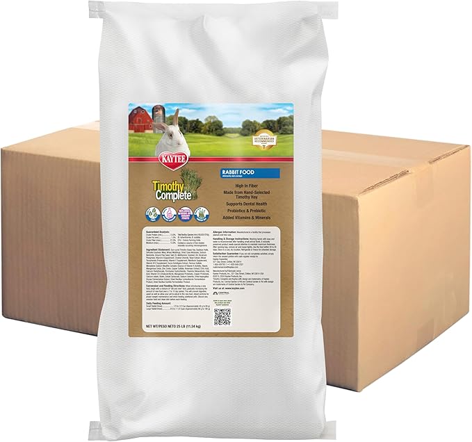 Kaytee Timothy Complete Rabbit Food Timothy Hay 25 Pounds