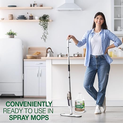 OdoBan Ready-to-Use Luxury Vinyl Floor Cleaner, Streak Free and Neutral PH Formula, Made in the USA, Scentless, 4 Gallons