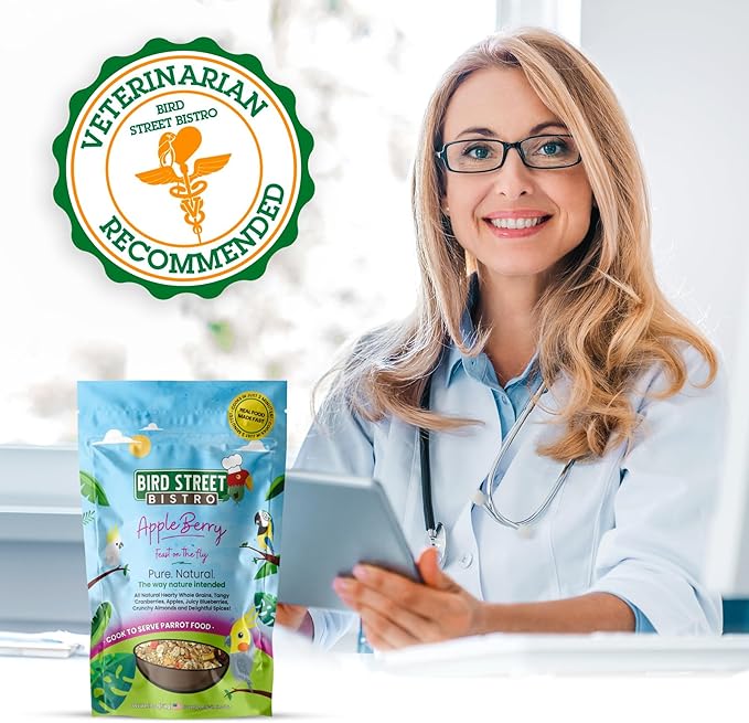 Bird Street Bistro Parrot Food - Parakeet & Cockatiel Food - Cooks in 3-15 min with Natural & Organic Grains, Legumes, Non-GMO Fruits, Vegetables & Health-Oriented Spices