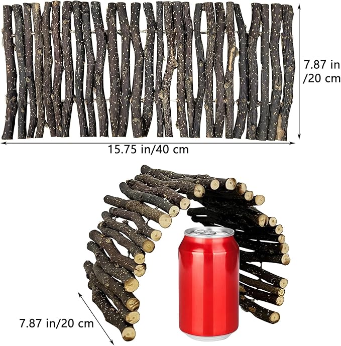 Hamiledyi 3pcs Large Reptile Hides Bearded Dragon Hide Bendable Climbing Bridge Wood Tunnel Tortoise Hut Lizard Hiding Cave for Snake Turtle Gecko Chameleon (15.8" x 7.9")