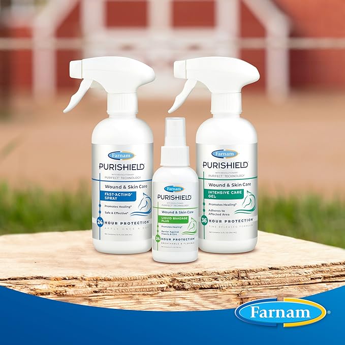 Farnam Purishield Wound and Skin Care Liquid Bandage Plus, Promotes Healing* and Provides 24-Hour Barrier* for Horses, Dogs, Cats & Livestock