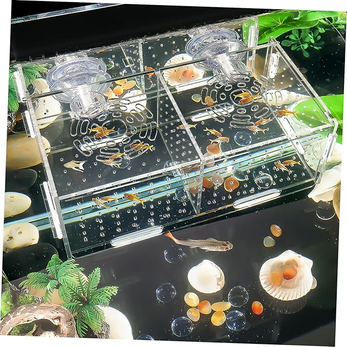 Aquarium Fish Tank Breeding Box - Guppy Double Breeding Hatchery Incubator, Safe Breeding and Egg Protection for Shrimp Clownfish