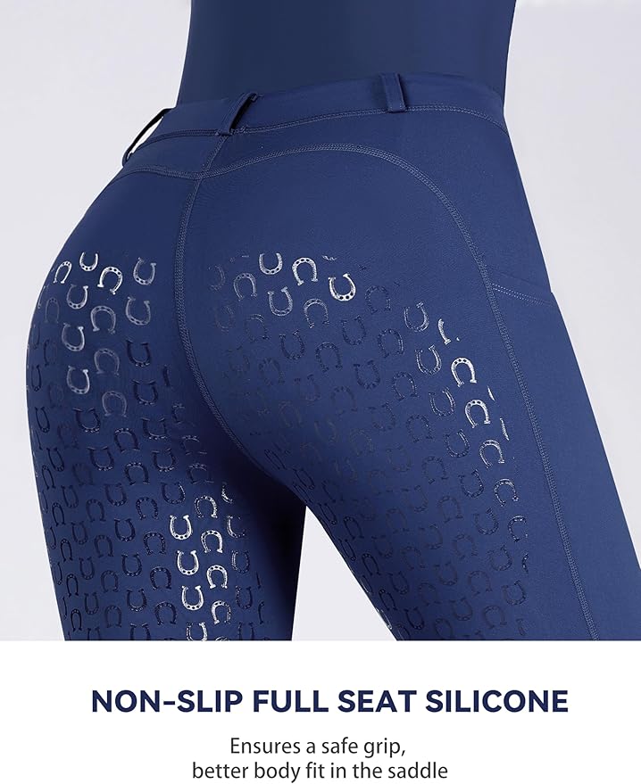 Harrison Howard Women's Horse Riding Pants Double Pocket Silicone Full-Seat Breeches Equestrian Breeches