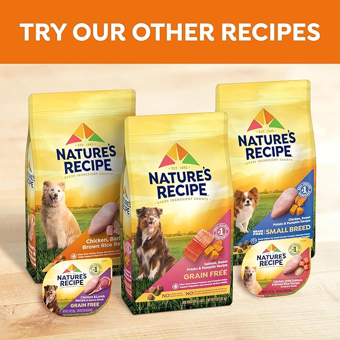 Nature's Recipe Grain Free Wet Dog Food Variety Pack Chicken and Beef Recipes, 13oz. Cans