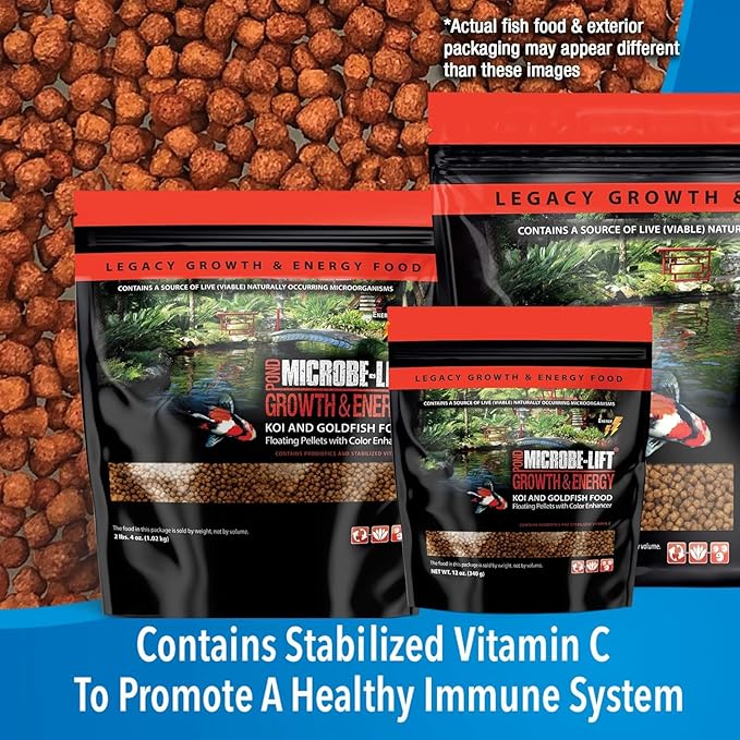 MICROBE-LIFT MLLHGEMD High Growth and Energy Floating Fish Food Pellets for Ponds, Water Gardens, and Fountains, Safe for Live Goldfish and Koi, 2.25 Pounds