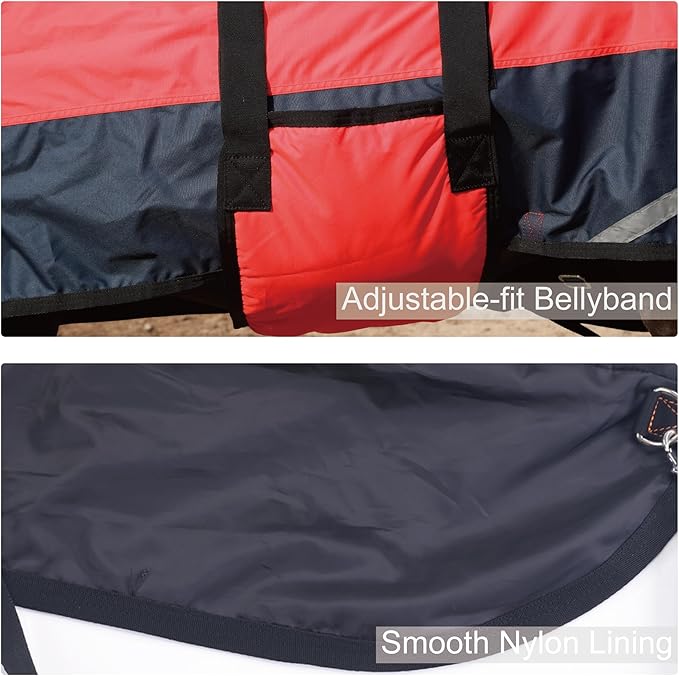 Foal/Mini Horse Size 30"-48" Waterproof & Breathable 300 Denier Winter Turnout Blanket with 150g Polyfill Fluorescencered Medium