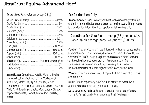 UltraCruz - sc-363193 Equine Advanced Hoof Supplement for Horses, 4 lb, Pellet (56 Day Supply)