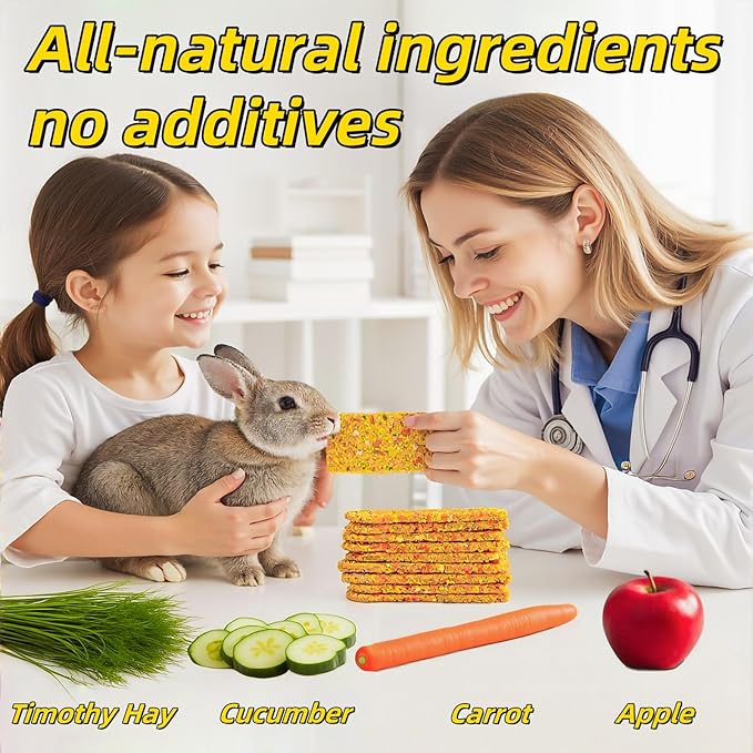 Rabbit Treat Bunny Food 20pcs Rabbits Chew Toy Bunny Crispy Snack for Clean Teeth Hamster Timothy Hay Chips Herbal Flowers Grinding Guinea Pig Dental Care Squirrel Gerbil Chinchilla Chipmunk