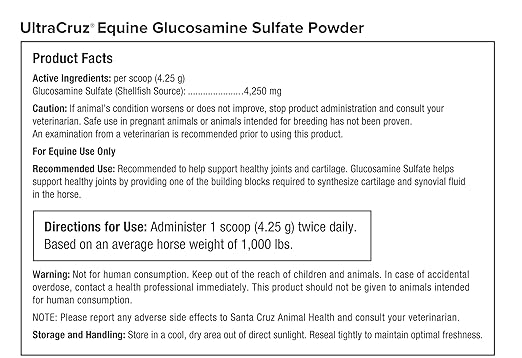 UltraCruz - sc-364852 Equine Horse Glucosamine Sulfate Joint Supplement, 4 lb, Powder (212 Day Supply)
