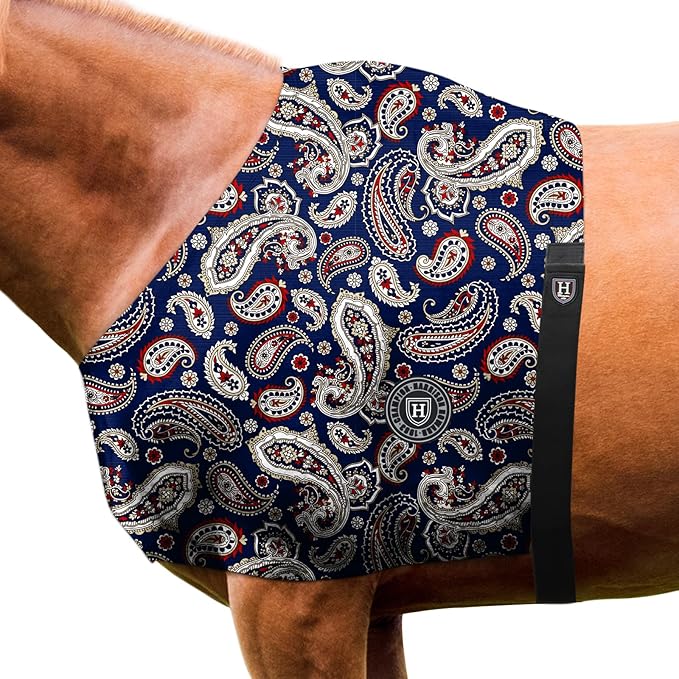 Harrison Howard Heat-Insulating Breathable Stretchy Shoulder Guard Anti Rub Bib for Horse Paisley L