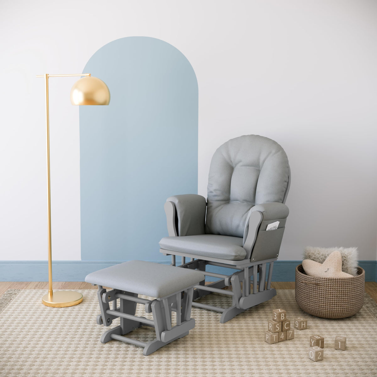 Premium Hoop Glider & Ottoman