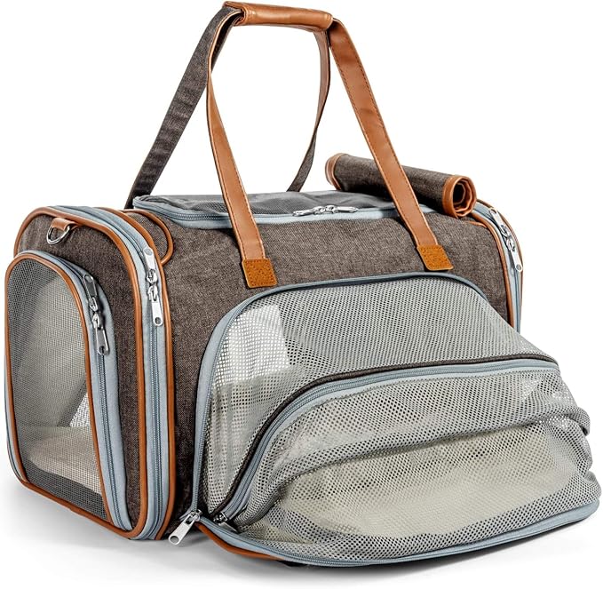 Mr. Peanut's Gold Series Big Apple XL Size Airline Compliant Expandable Pet Carrier V3.0 (Charcoal Ash)