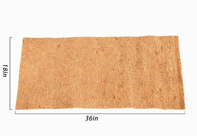 Reptile Carpet Natural Coconut Fiber, 36" x 18" Tortoise Carpet Mat for Pet Terrarium Liner, Reptile Bedding Supplies for Lizard, Snake, Chameleon, Turtle, Bearded Dragon (2 Pack)