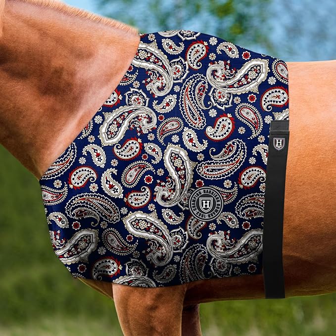 Harrison Howard Heat-Insulating Breathable Stretchy Shoulder Guard Anti Rub Bib for Horse Paisley L
