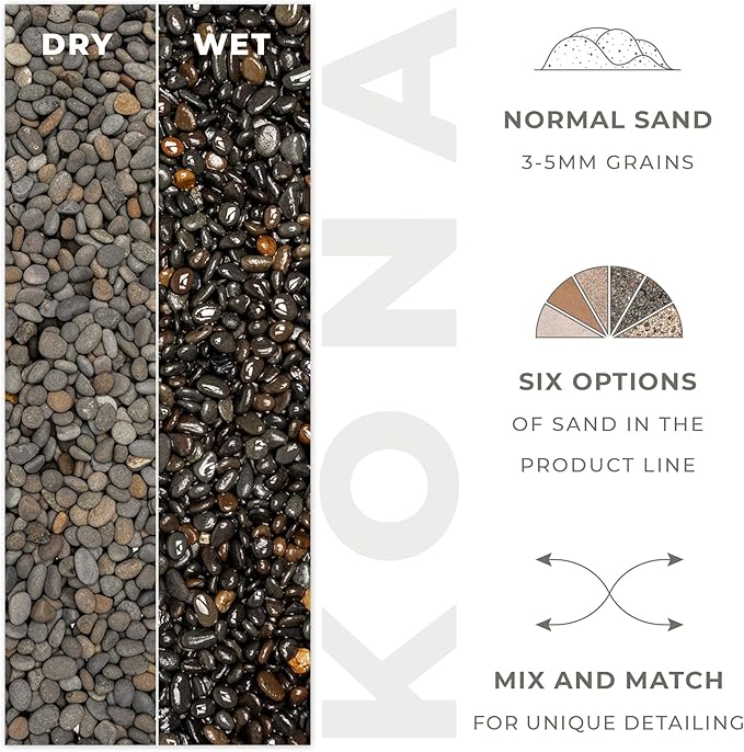 UNS Controsand - Kona, 8L - Natural Freshwater 3-5 mm Dark Gray Gravel - Decorative Small Rocks for Aquascaping Planted Tank - Aquarium Terrarium Substrate for Betta, Shrimp, Fish, Reptile Decor