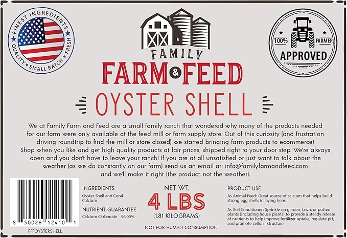 | Oyster Shell | Small Pet | Young and Adult | Granular | 4 Pounds