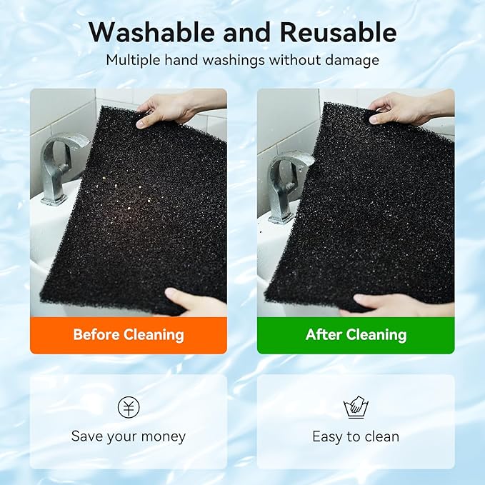 Aquarium Filter Sponge Pad, Filter Media Foam Sponges, Filter Accessories for Fish Tanks and Ponds (18.5"x18.5"x1.6", 35PPI, 1 Pack)