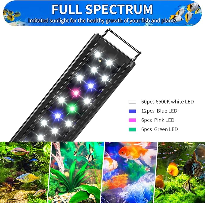 AQUANEAT LED Aquarium Light Full Spectrum for 36 Inch to 44 Inch Fish Tank Light Fresh Water