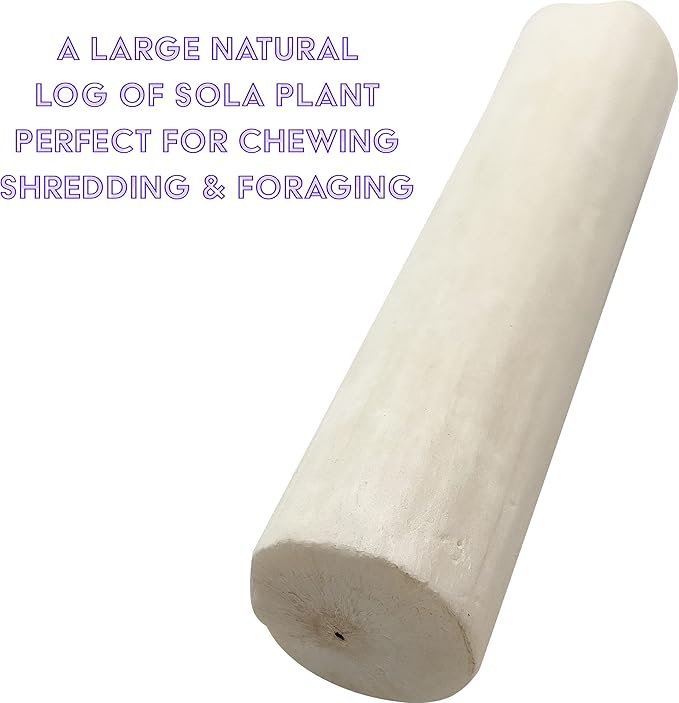 by M&M 5499 Natural Sola Log PK3 - Handcut Skinless Sola Wood Foot Toys, Lightweight Chewble Sticks, Natural, Easy for Birds to Manipulate with Beaks and Feet, Breaks Apart