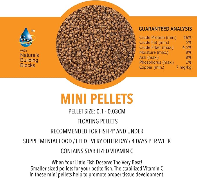 MICROBE-LIFT MLLMPSM Mini Floating Fish Food Pellets for Ponds, Water Gardens, and Fountains, for Small Live Goldfish and Koi, 12 Ounces (Pack of 2)