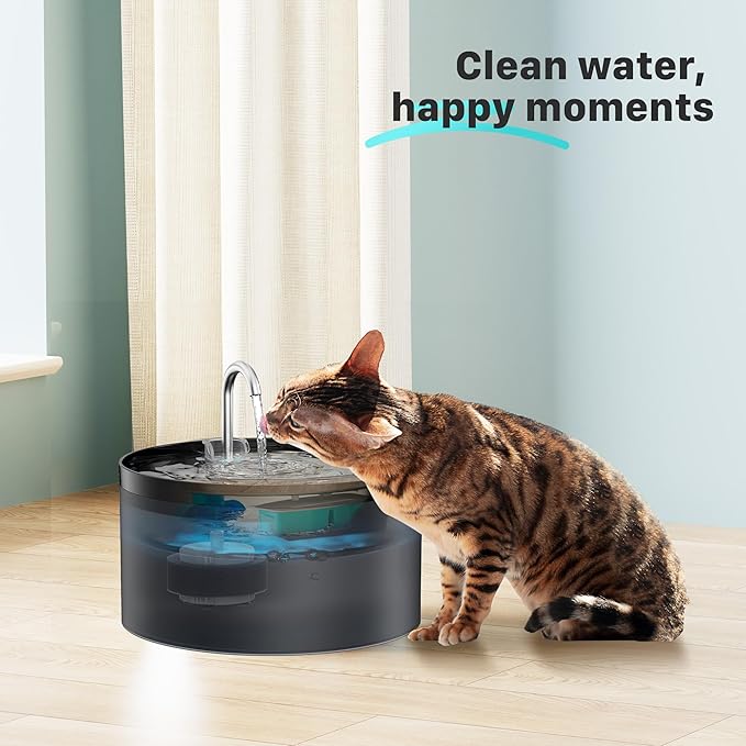 Cat Water Fountain Filters : BEMOONY Pet Water Fountain Replacement Filter - 24 Packs of Cat Fountain Filters (12 Carbon Filters + 12 Sponges) - Multiple Filtration Please Replace it Every 2-3 Weeks