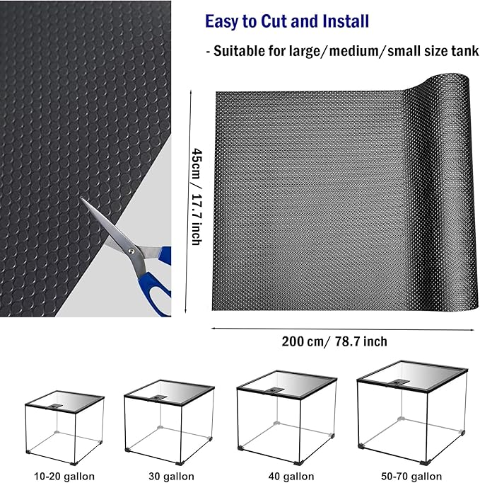 KABASI Reptile Substrate Liner Terrarium Carpet, Bearded Dragon Tank Accessories, Non-Adhesive Reptile Carpet Reptile Flooring Mat Bedding for Leopard Gecko, Snake, Lizard, Tortoise, 17.7x78.7 inch