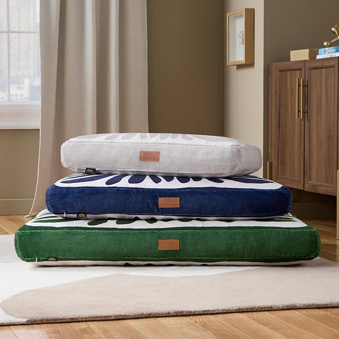 TOWN & COUNTRY LUXE CuddleTown Matisse Everwash® Pillow Pet Bed, Water Repellent Floor Pillow, Machine Washable Cover, Soft & Calming, Navy Blue, Large 44"x34"x4"