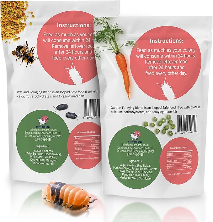 Isopod Foraging Bundle - Garden Foraging Blend and Wetland Foraging Blend