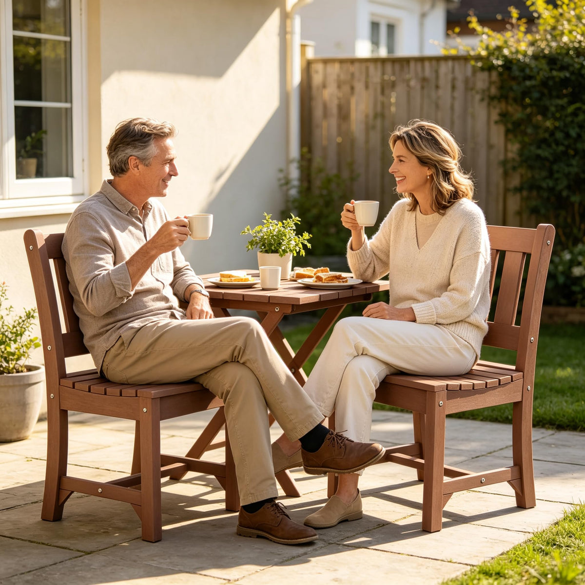 Poly Lumber Patio Dining Chair Outdoor Garden Armless Chair