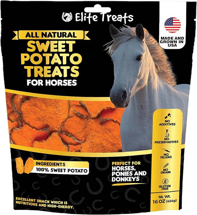 Horse Treats - Sweet Potato 16 oz. | All Natural, Dehydrated Treat with No Additives or Preservatives | Made in The USA | for Horses, Ponies, Donkeys | Training Treats 16 oz