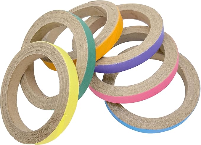 8012 Big 4 Inch Donuts Pk6 – Shreddable Chew Rings for Medium and Large Birds – Compressed Paper Center with Colorful Cardboard Band – Enrichment Foot Toys for Parrots, Amazons, Greys, Macaws