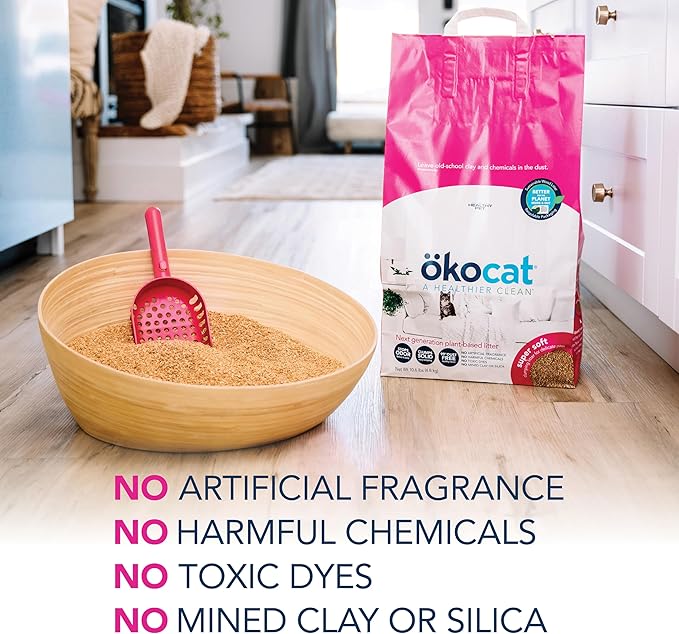 ökocat Super Soft Wood Clumping Cat Litter, Unscented,11.2 pounds - Natural Ingredients, Stops Odor, Clumps Solid, 99% Dust Free, Great for All Cats, Sensitive Paws, Kittens
