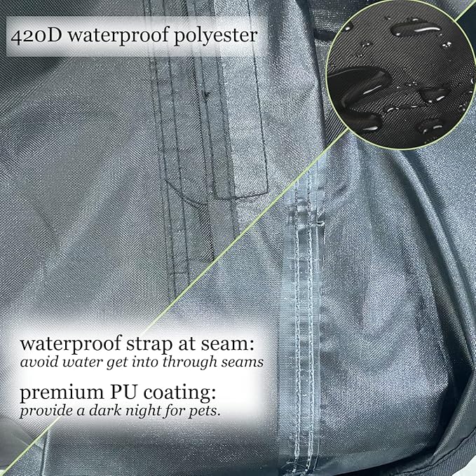 J&C Large Bird Cage Cover 420D Bird Cage Covers Heavy Duty Birdcage Cover Waterproof Bird Cage Covers for Night Blackout Sunlight Patio Birdcage Covers