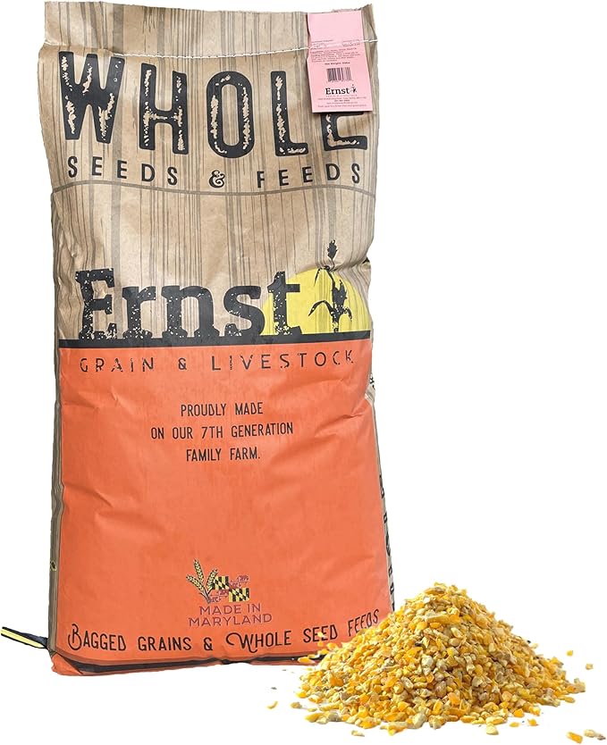 Ernst Grain Cracked Corn, Non-GMO – Perfect Feed for Ducks, Squirrels, Chickens, Ducks, Deer, Rabbits, Geese, and More! (46 lb)