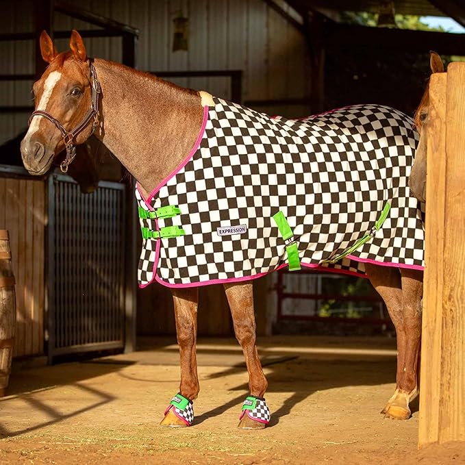 Jeffers Expression Fleece Cooler for Horses, Standard Neck, Skater Cowgirl 81"- Equine Towel Blanket, Moisture Absorbent, Light Weight, Best for Drying, Exercise, Bathing, Adjustable Belly Bands
