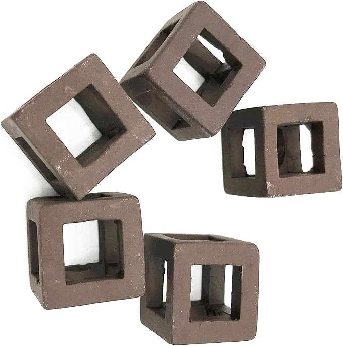 XMHF Ceramic Aquarium Small Fish Shrimp Crayfish Breeding Cube Block Shelter 5 Pcs