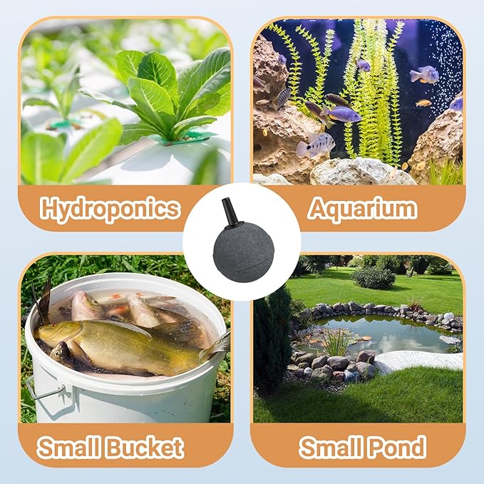 8 Pack 1.18 Inch Aquarium Air Stones, Long Lasting Aerator Oxygen Diffuser Aquarium Bubble Stone, Air Pump Accessories for Aquariums, Fish Tanks, Hydroponics, Ponds