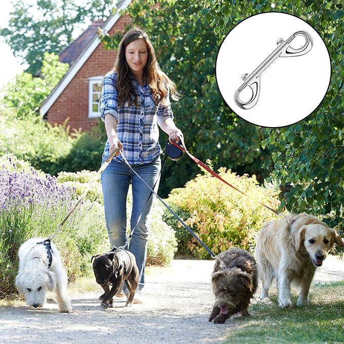 ERKOON 15 Pack Heavy Duty Snap Hooks Double Sided Clips for Hanging Horse Tack Sling Feed Buckets Dog Leash Collar Key Chain Zinc Alloy Metal Snaps Clip(3-1/2 Inch)