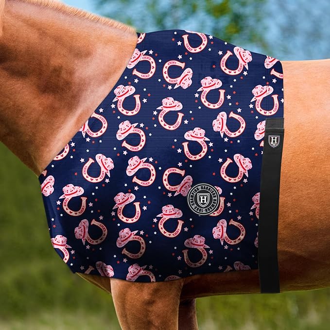 Harrison Howard Heat-Insulating Breathable Stretchy Shoulder Guard Anti Rub Bib for Horse Horseshoe L
