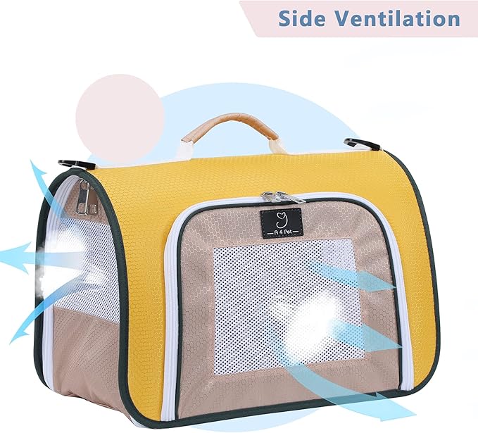 A4Pet Cat Carriers Dog Carrier Pet Carrier, TSA Airline Approved Small Dog Carrier for Cats Dogs Puppies (Up to 15lbs), Washable Soft-Sided Collapsible Travel Puppy Carrier