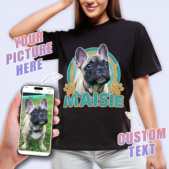 Tehg & Tuhg Custom T Shirts with Picture, Vintage Bootleg Rap Tee, Boyfriend Girlfriend, Unique Gift for Birthday Anniversary