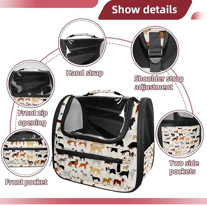 Dog Cat Backpack Carrier, Breathable Cat Carrier Large Space Bubble Pet Backpack for Kitty Small Dog