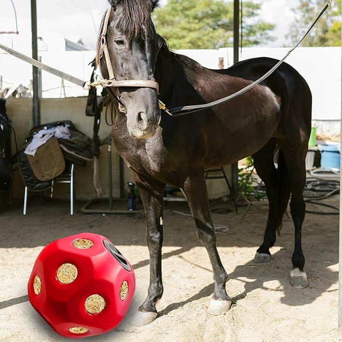 Hay Feeder, Horse Treat Ball, Hay Feeder for Horses, Horse Ball, Hay Ball Feeder for Horses, Horse Feeders for Stalls, Red