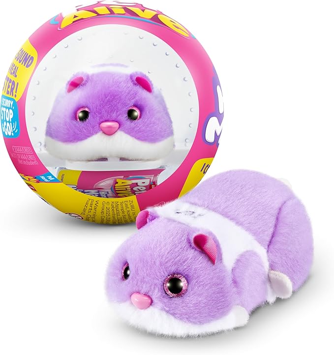 Pets Alive Hamstermania (Purple) by ZURU Hamster, Electronic Pet, 20+ Sounds Interactive, Hamster Ball Toy for Girls and Children