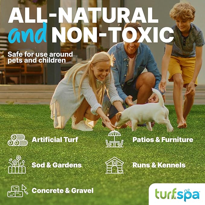 Urine & Odor Turf Detox: Gallon Refill of Professional Enzyme Cleaner & Odor Eliminator for Artificial Grass, Turf, Concrete, Patio & Kennels, Pet Urine Enzymatic Cleaner for Dogs & Cats