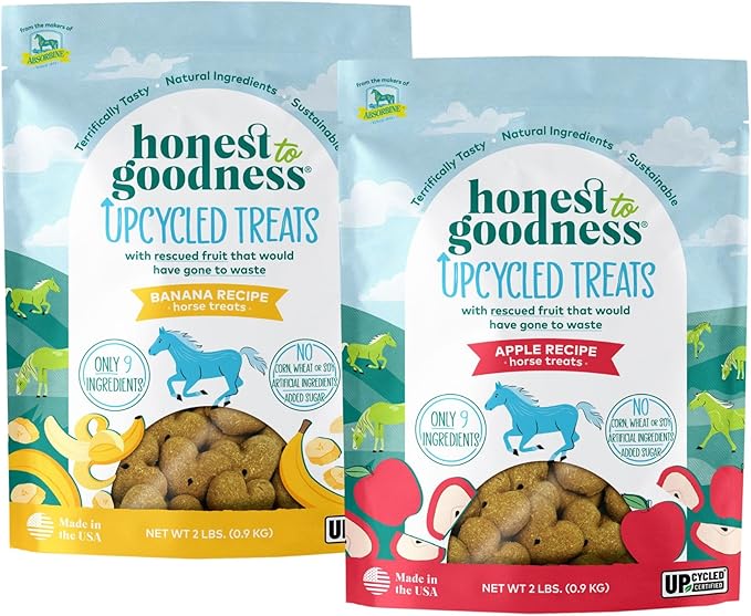 Honest to Goodness Upcycled Horse Treats Combo Pack, Apple and Banana 2 lb Each